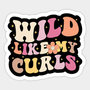 Wild Like My Curls Groovy Toddler Girls Boys Curly Hair Sticker